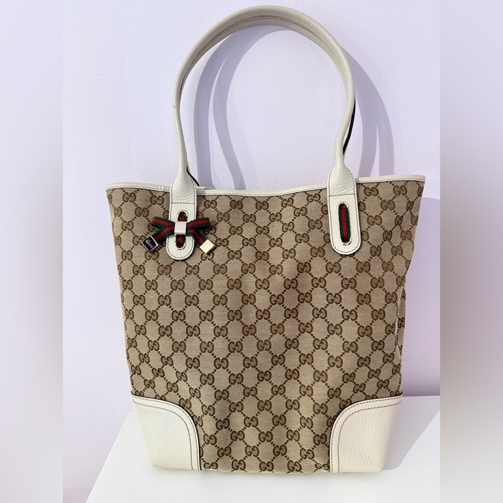 Gucci Monogram Medium Princy Tote Off White